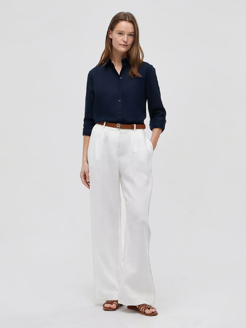 Regular Fit Relaxed Fit Linen-Blend Shirt XW04799-DW5