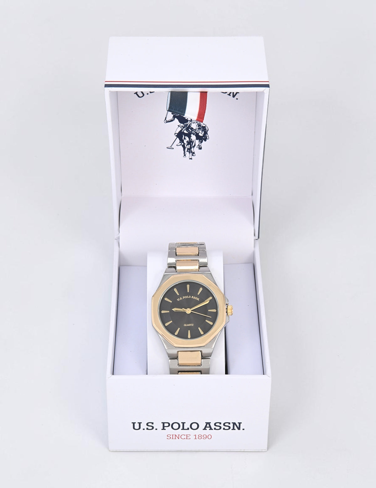 LADIES TWO TONE LINK ANALOG WATCH,USC40746UO-0000A