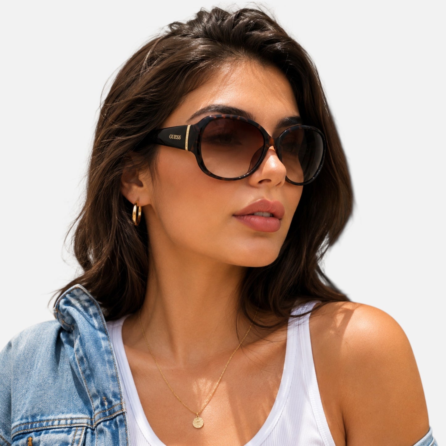 Guess Brown Gradient Oversized Ladies Sunglasses