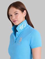 USPA METALLIC PRINT POLO SHIRT