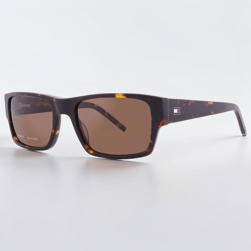 Tommy Hilfiger 
Brown Rectangular Men's Sunglasses,
TH 2017/S