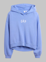 Relaxed Gap Mini-Logo Cropped Hoodie
