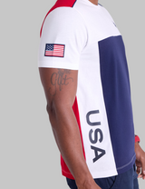USA COLORBLOCK PRINTED JERSEY T-SHIRT