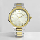 MENS TWO TONE SILVER AND GOLD LINK WATCH,USC80836UO-0000A
