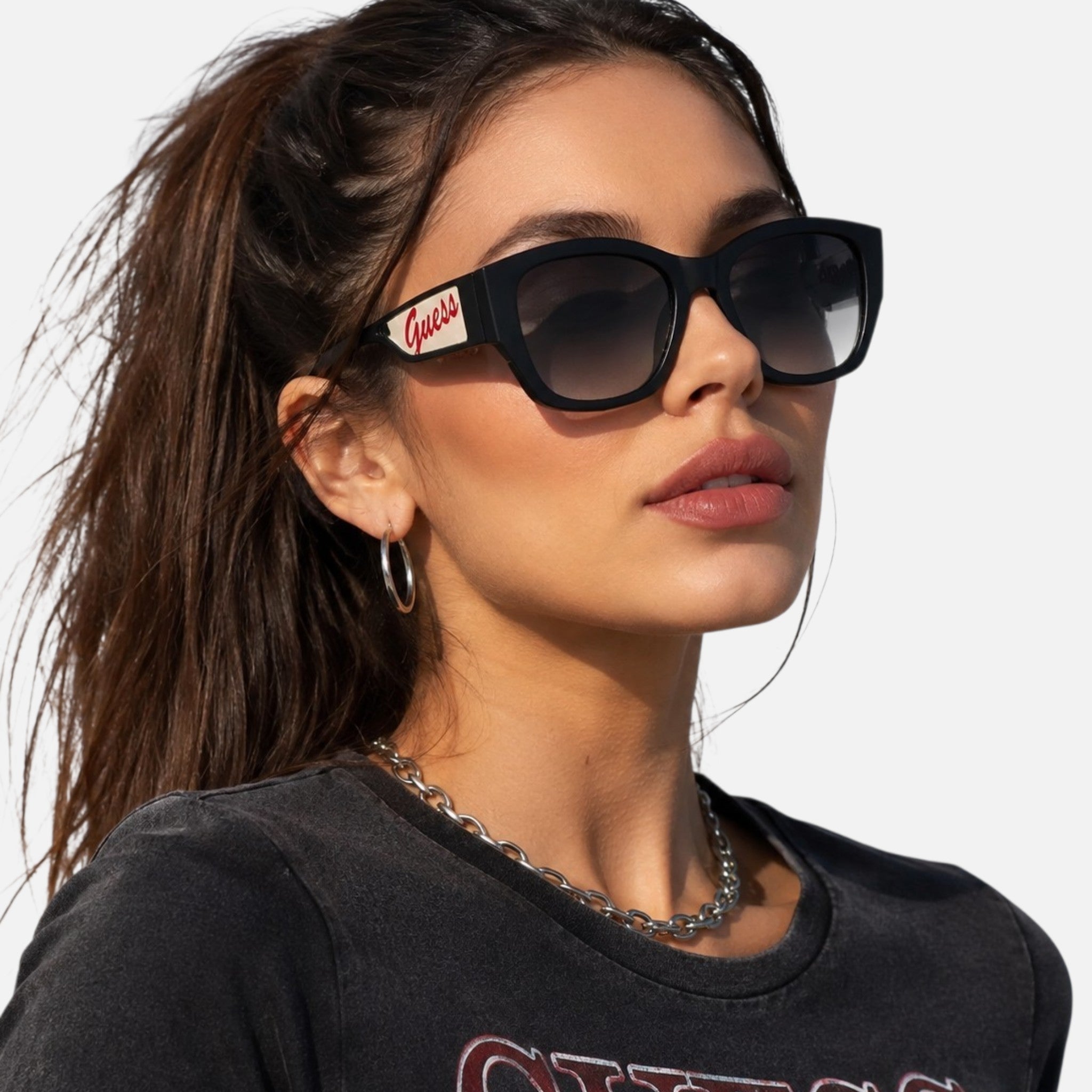 Guess Smoke Gradient Square Ladies Sunglasses, GF0403