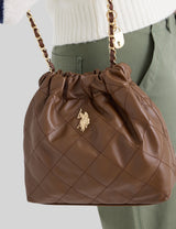 US.POLO.ASSN GOLDIE QUILTED LOCK CHAIN CROSSBODY,27V0143-AA00A