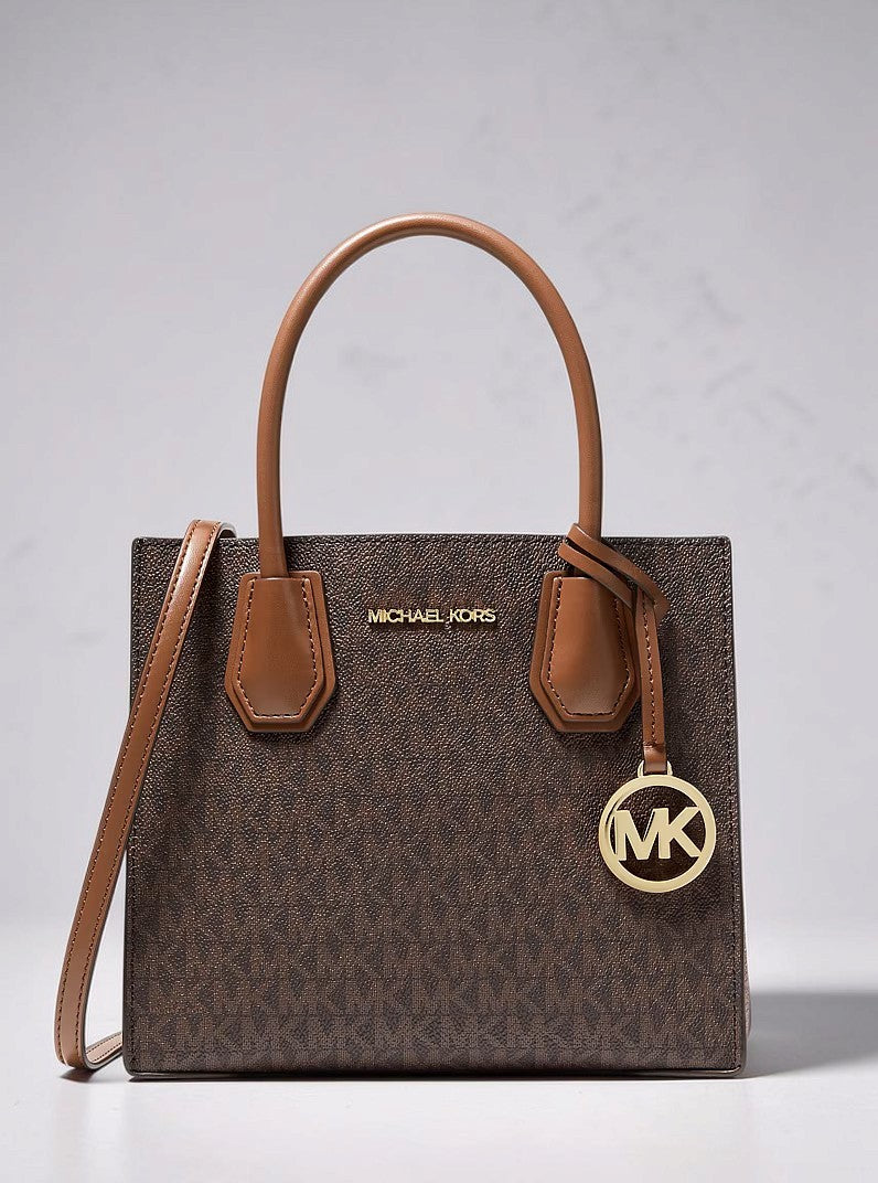 Michael Kors Mercer Medium Logo and Leather Accordion Crossbody Bag,35S1GM9M2B