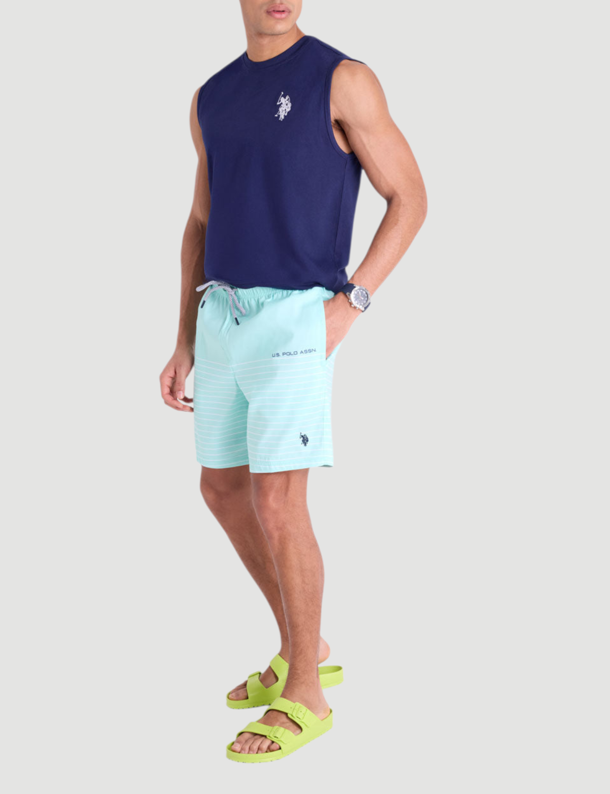 PIN STRIPE SWIM SHORTS