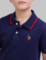 BOYS SOLID INTERLOCK POLO SHIRT