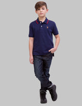 BOYS SOLID INTERLOCK POLO SHIRT