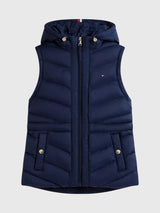 TOMMY HILFIGER Lightweight Quilted Hooded Vest,XW09417-DW5