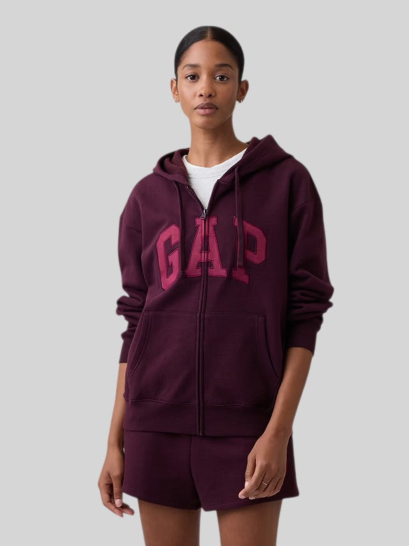 Gap Relaxed Gap Logo Zip Hoodie,627454