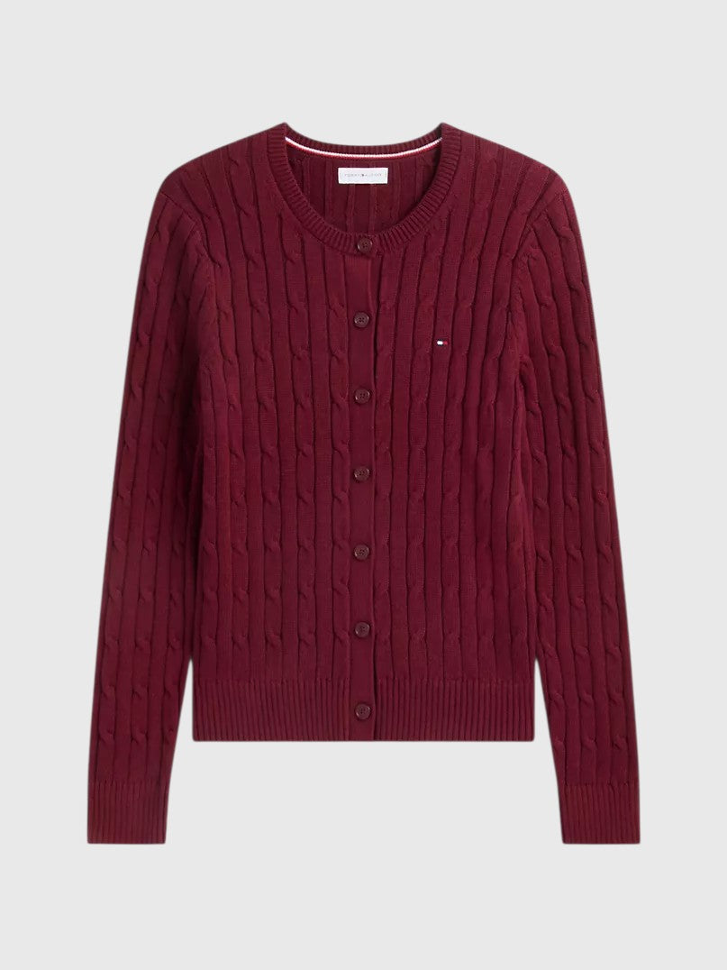 TOMMY HILFIGER Cable Knit Cardigan,XW07848-HIN