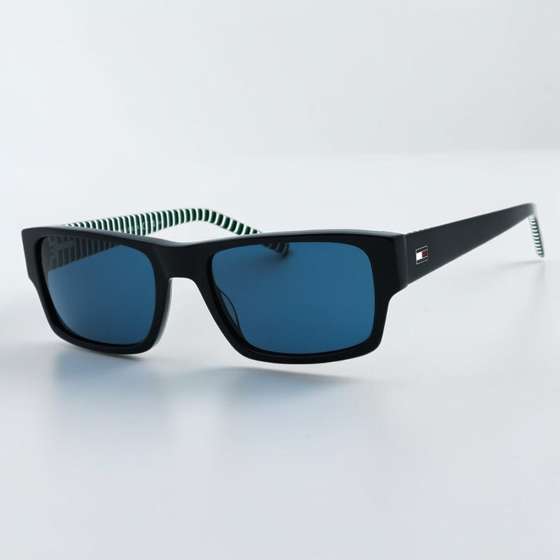 Tommy Hilfiger 
Blue Rectangular Men's Sunglasses,
TH 2017/S