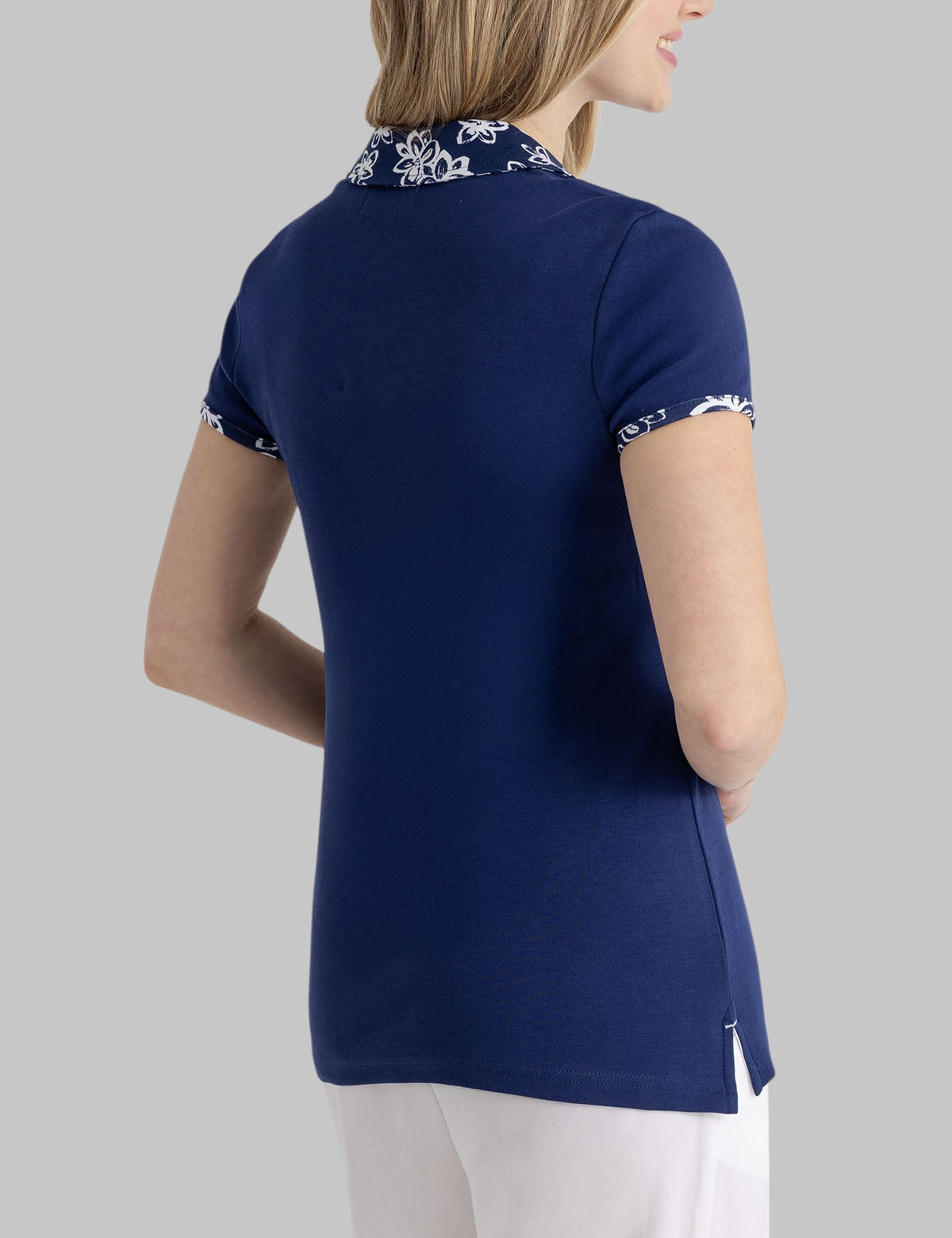 FLORAL COLLAR ZIP POLO SHIRT
216659-9800A