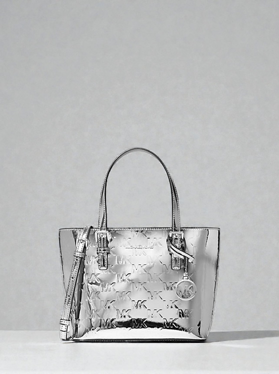 M.K Jet Set  Metallic Logo Debossed Convertible Tote Bag 35F5GTVT0O