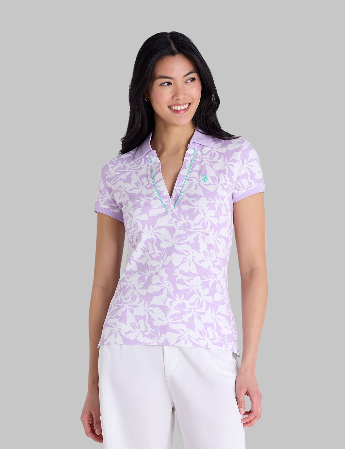 SOFT TROPICAL PRINT SLIM FIT POLO SHIRT,21P0069-9800A