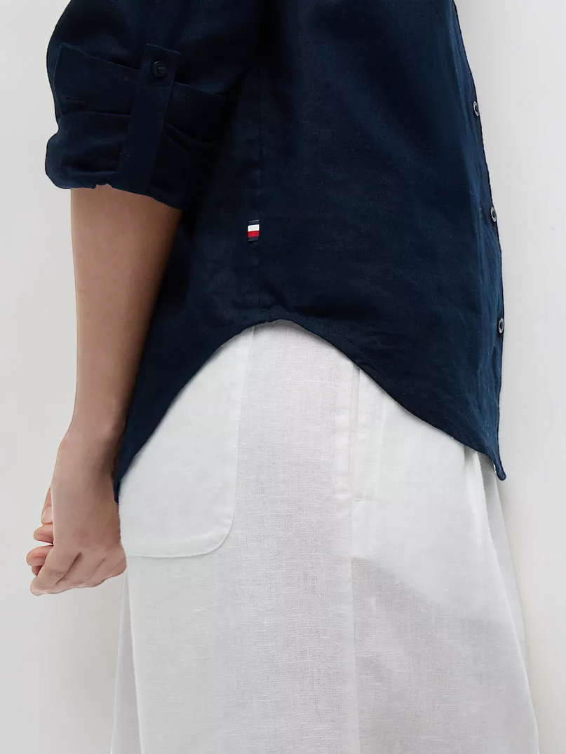 Regular Fit Relaxed Fit Linen-Blend Shirt XW04799-DW5