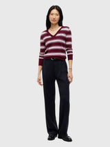 TOMMY HILFIGER Lightweight Striped V-Neck Sweater,XW09742-VLP