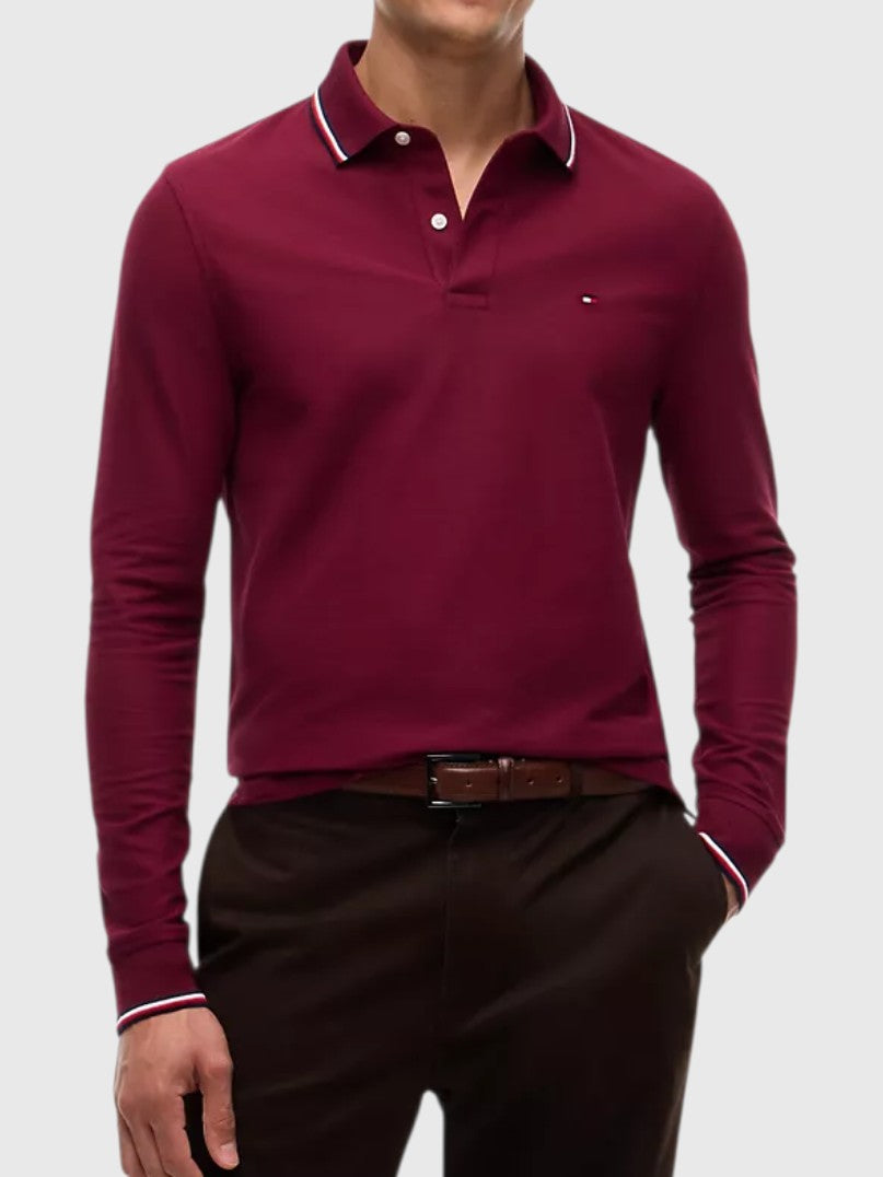 TOMMY HILFIGER Long-Sleeve Tommy Wicking Polo,78J9766-VLP