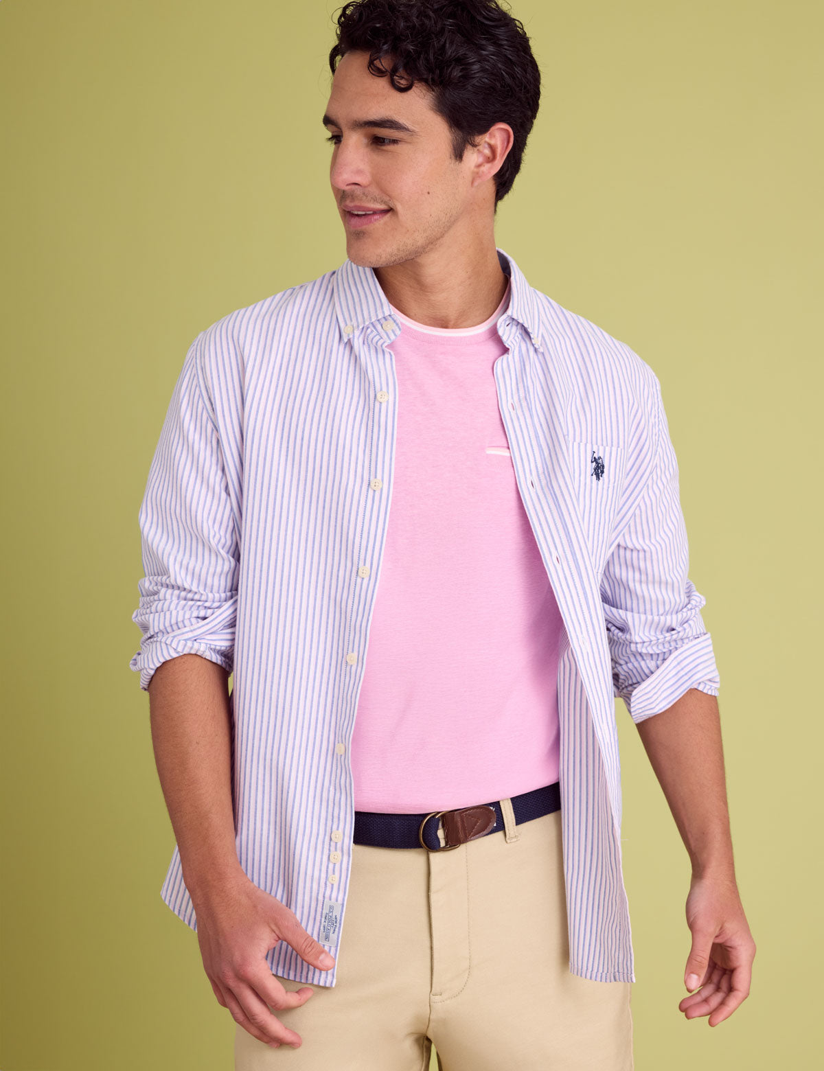 LONG SLEEVE DOUBLE STRIPE OXFORD SHIRT Serial 11H0393-YR00A