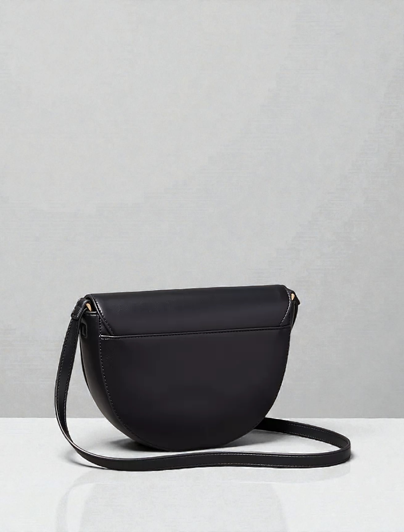 Embossed Monogram Saddle Bag