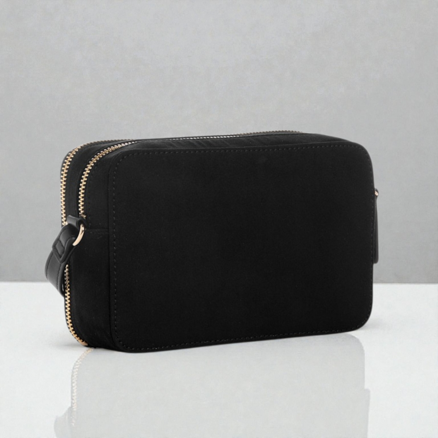 Avelina Rhinestone Logo Double-Zip Crossbody