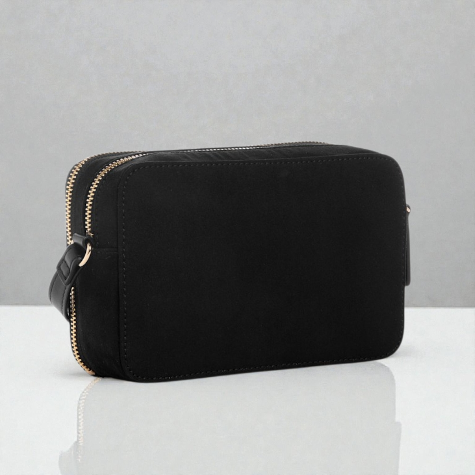 Avelina Rhinestone Logo Double-Zip Crossbody