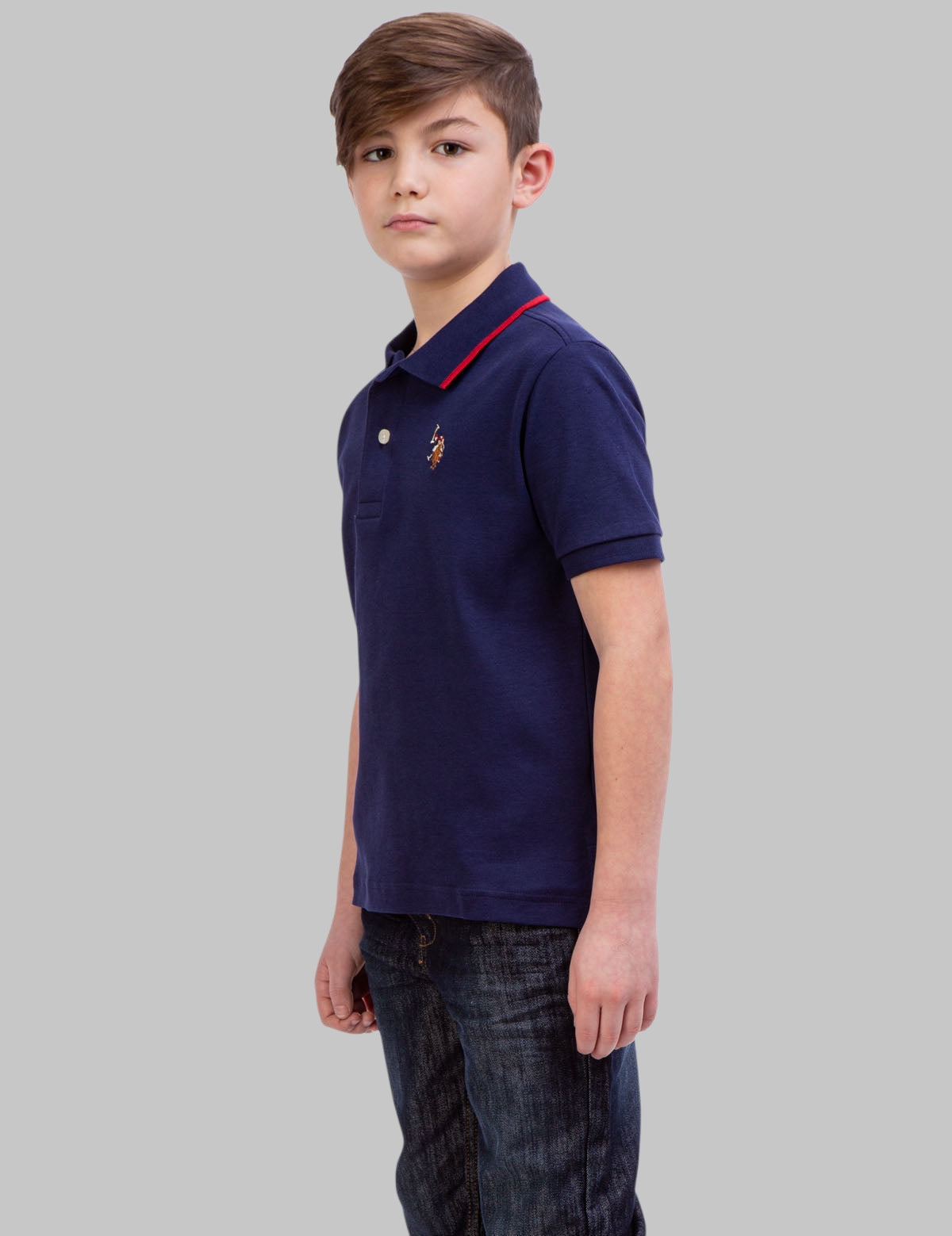 BOYS SOLID INTERLOCK POLO SHIRT