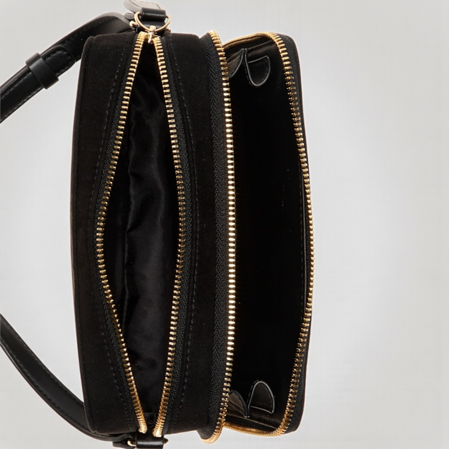 Avelina Rhinestone Logo Double-Zip Crossbody