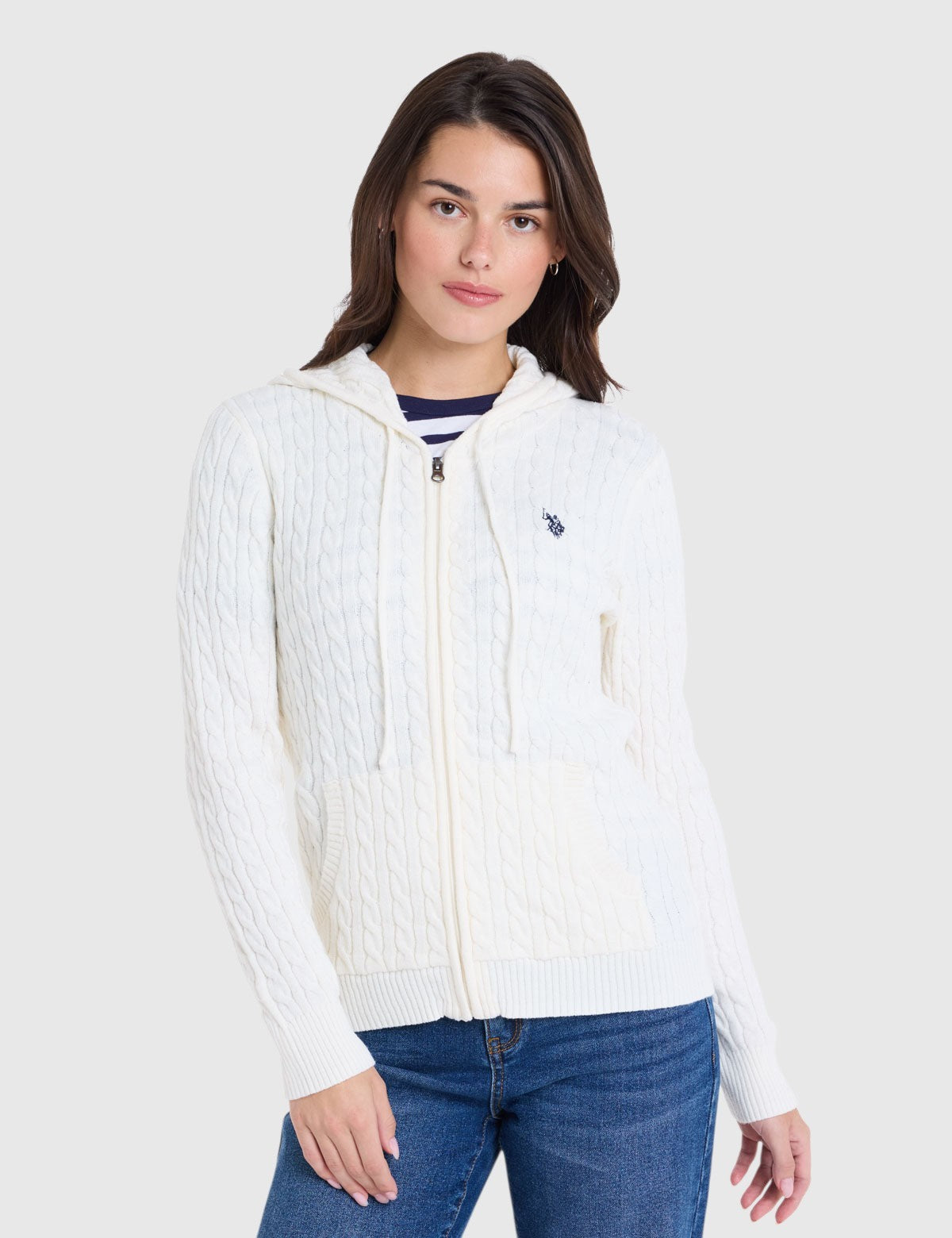 US.POLO.ASSN CABLE NECK SWEATER, 21W0006-EE00A (Copy)