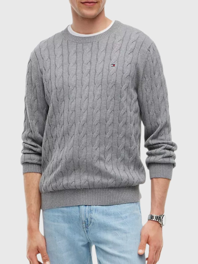 TOMMY HILFIGER Cable Knit Crewneck Sweater,XM08033-YBI