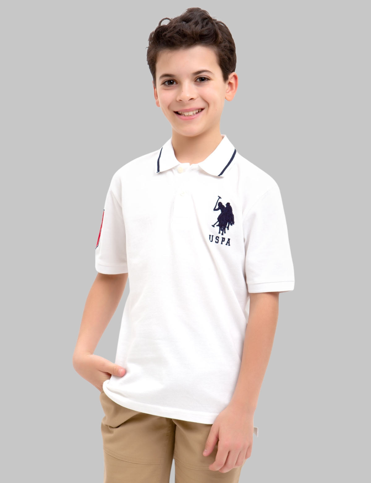 BOYS PIQUE SOLID POLO SHIRT