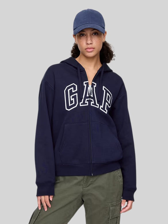 Gap Relaxed Gap Logo Zip Hoodie,627454