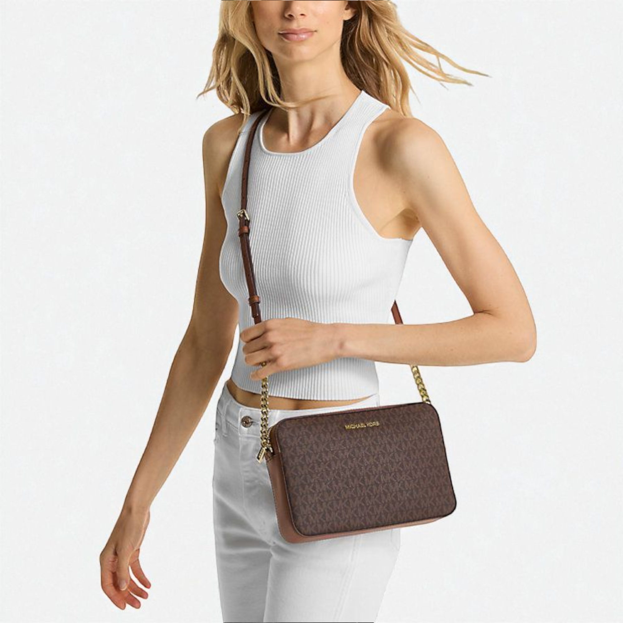 Jet Set Large Printed Logo Crossbody Bag 35F8GTTC3B