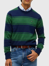 TOMMY HILFIGER Rugby Stripe Crewneck Sweater,XM07954-P61