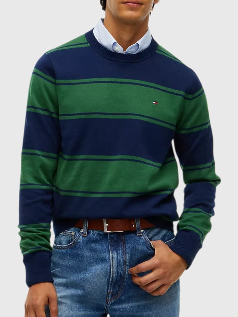 TOMMY HILFIGER Rugby Stripe Crewneck Sweater,XM07954-P61