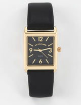 LADIES BLACK STRAP SQUARE WATCH,USC42163UO-0000A