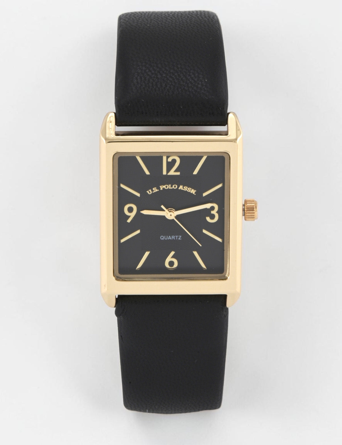 LADIES BLACK STRAP SQUARE WATCH,USC42163UO-0000A