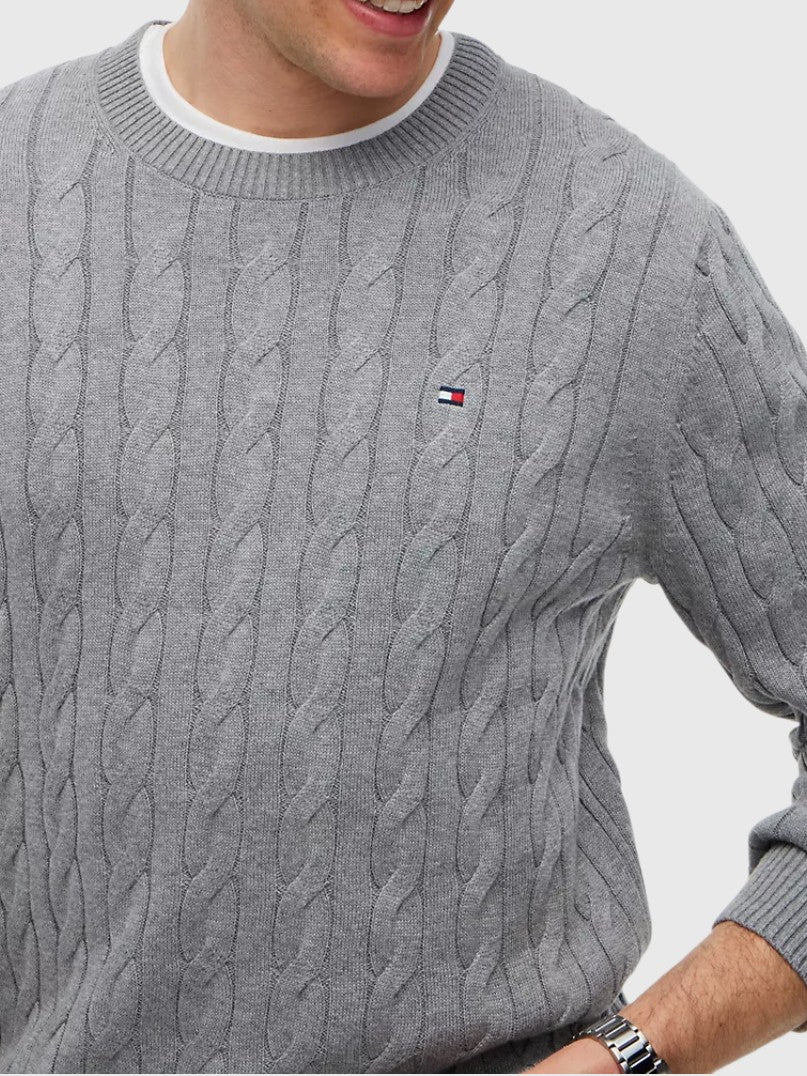 TOMMY HILFIGER Cable Knit Crewneck Sweater,XM08033-YBI