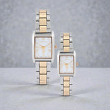 Immediate HIS AND HERS TWO TONE SQUARE WATCH SET،USC2658UO