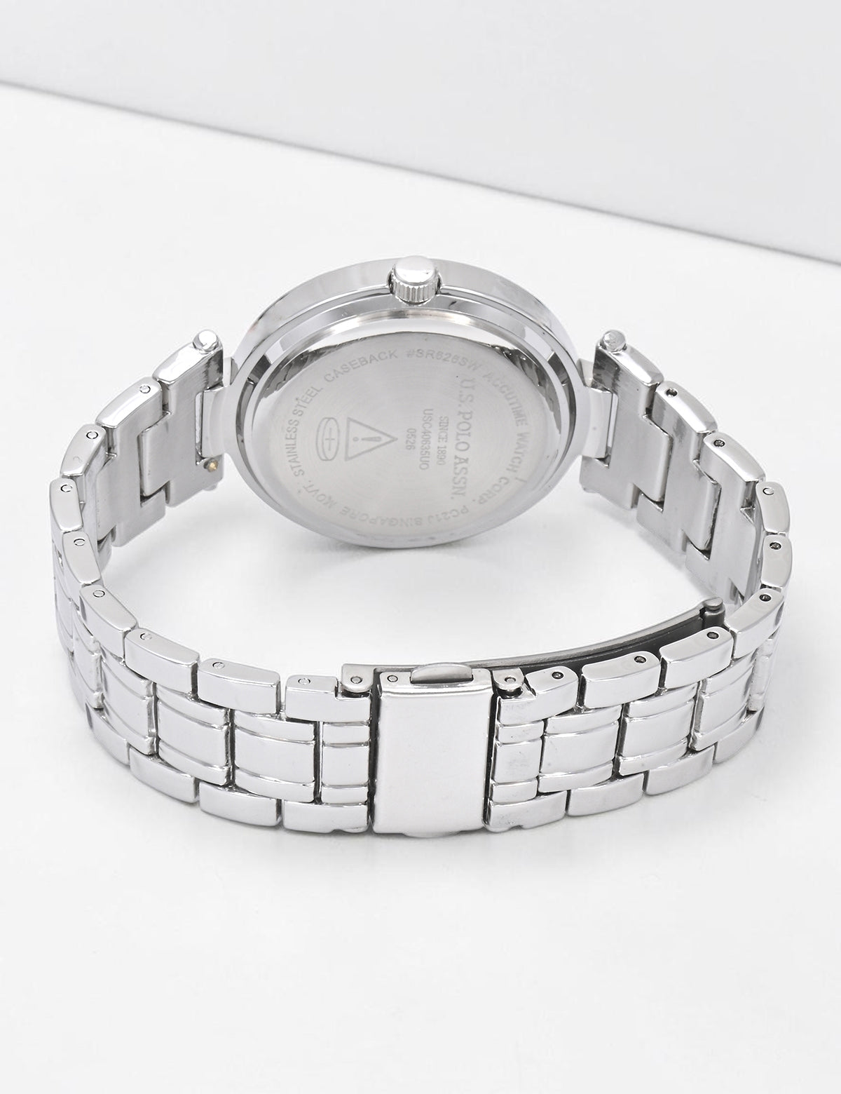 LADIES SILVER TURQUOISE EMBELLISHED LINK WATCH,USC40635UO-0000A