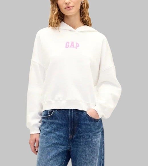 Relaxed Gap Mini-Logo Cropped Hoodie