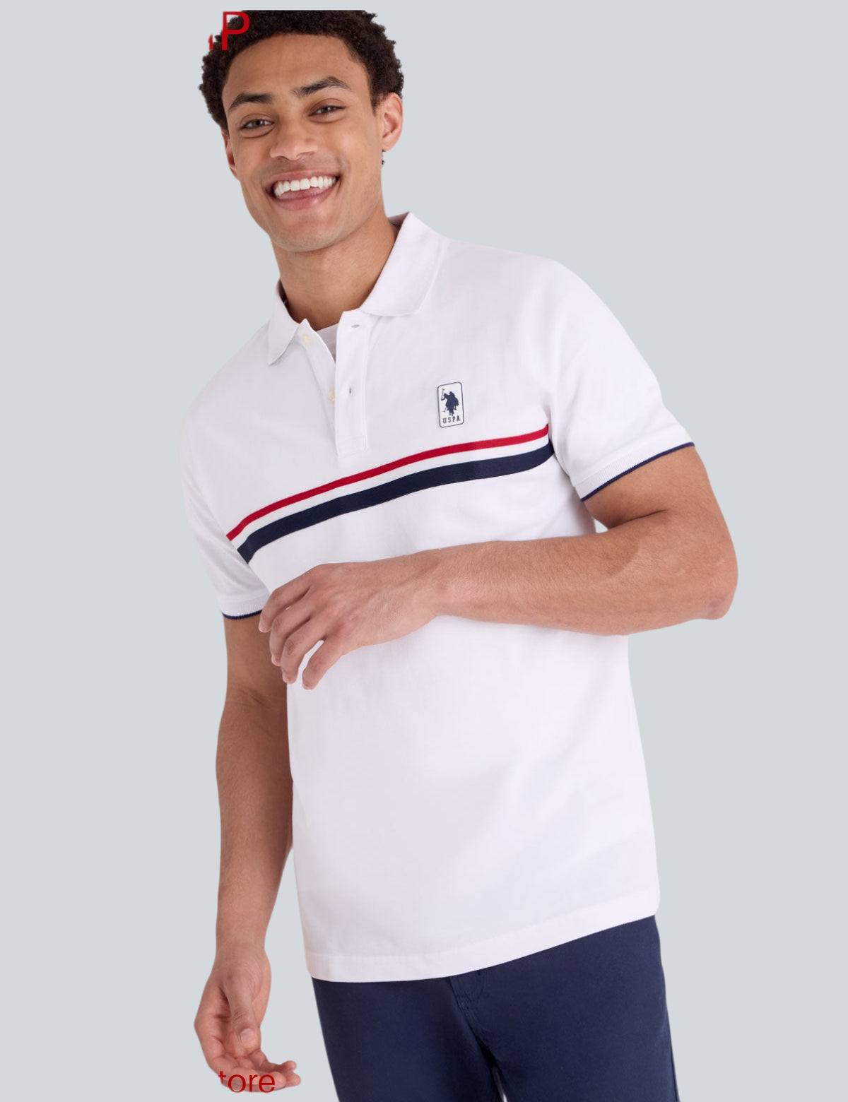 PIECED SIGNATURE STRIPE PIQUE POLO SHIRT,11A722-3O00A