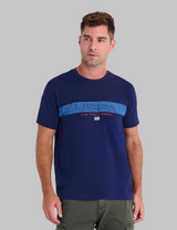 EMBOSSED USPA STRIPE JERSEY T-SHIRT