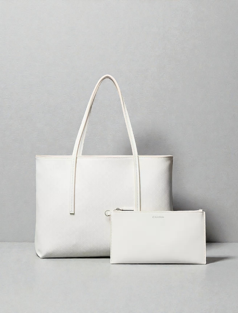 C.K Allover Emblem Logo  Tote Bag with Pouch 4F3267G