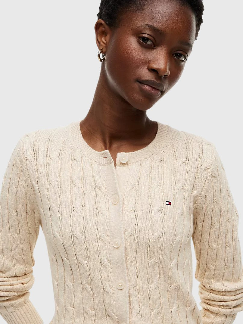 TOMMY HILFIGER Cable Knit Cardigan,XW07848-HIN