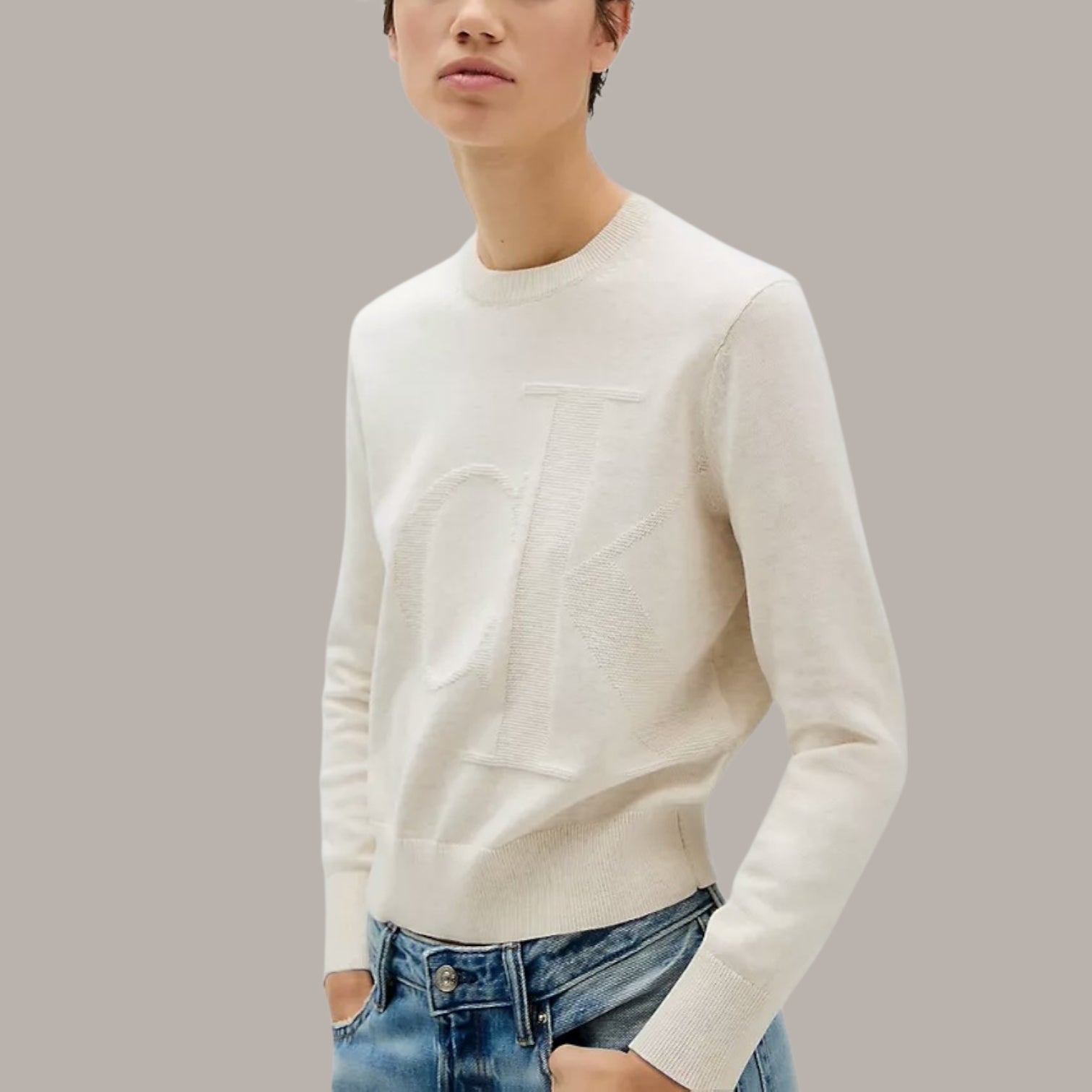 Smooth Cotton Monogram Sweater