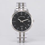 MENS TWO TONE SILVER AND GUNMETAL ANALOG LINK WATCH,USC80990UO-0000A