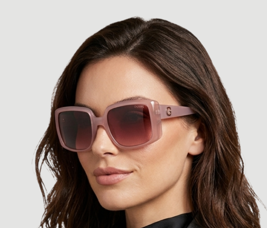 Brown Gradient Square Ladies Sunglasses